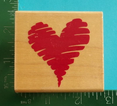 Estampida de goma SCRIBBLE HEART sello de goma A2440E Love Foto 1 de 2