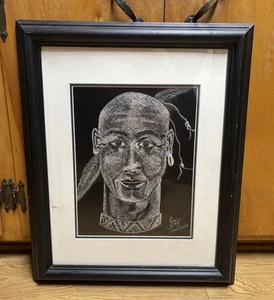Disegno vintage 1994 di Jim Tomlinson dei nativi americani - Foto 1 di 10