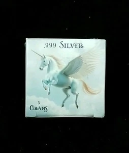 PAN SILVER 5 GRAM PEGASUS UNICORN .999 FINE SILVER BAR - SEALED - Picture 1 of 2