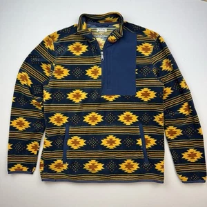 Duluth Trading Fleece Jacket Mens M 1/4 Zip Aztec Colorful Long Sleeve Mock - Picture 1 of 6