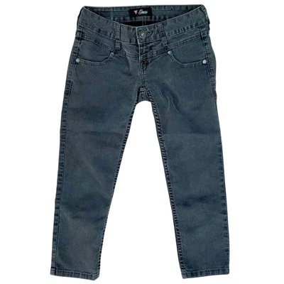 Cremallera de mezclilla gris carbón Guess 25 tiro ultra bajo Y2K 00s Grunge Glam Capri’s Foto 1 de 4