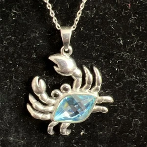 Sterling Silber Krabbe Anhänger aus Swarovski Kristall - 925 - Made in Italy - - Bild 1 von 6