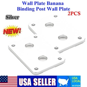 2PC Aluminum Banana Jack Socket Plate Binding Post Speaker Panel Terminal Box US - Picture 1 of 8