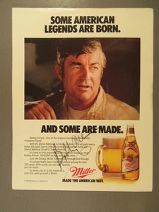 SIGNED Auto NASCAR Bobby Allison Miller Ad - Picture 1 of 1
