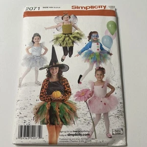 SIMPLICITY PATTERN 2071 TUTU COSTUMES GIRLS SIZES 3 4 5 6 UNCUT NEW FF - Picture 1 of 10