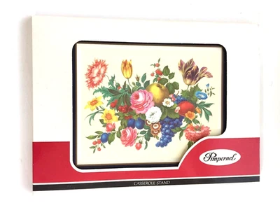 Soporte para cazuela Pimpinela Meissen flores de frutas almohadilla caliente remache nuevo 9 x 12 corcho Foto 1 de 4