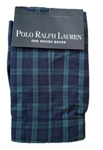 Polo Ralph Lauren Algodón Hombres Azul Marino/Verde Ropa Interior a Cuadros Talla 44” Grande Nuevo - Imagen 1 de 3