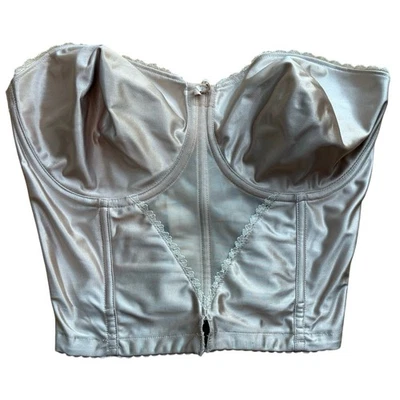 Sujetador corsé vintage Lady Marlene 38 DD #250 sin tirantes bronceado deshuesado 9 ojos pinup Foto 1 de 4