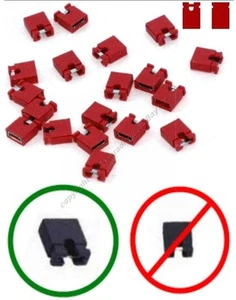 Lotto25 Jumper/Jump Block 2,54 mm/.1"Computer/HD/CD/DVD/SCSI/PCB/Circuito Rosso - Foto 1 di 1