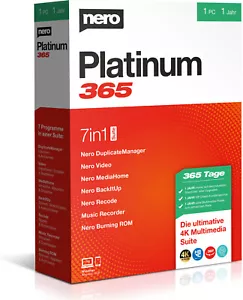Nero Platinum 365 1 PC - 1 Jahr ESD Brenn-Software Android, MacOS, Windows, iOS - Bild 1 von 1