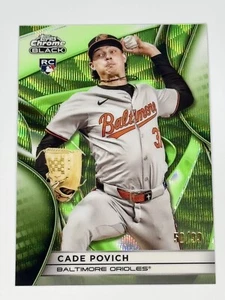 2025 Topps Chrome Black - Cade Povich - Green Refractor /99 (RC) - Picture 1 of 2