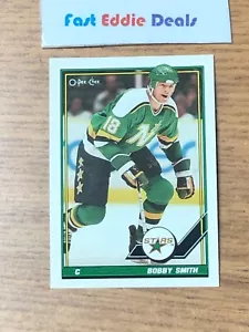 1991-92 O-PEE-CHEE NHL HOCKEY BOBBY SMITH CARD 398 MINNESOTA NORTH STARS - Picture 1 of 2
