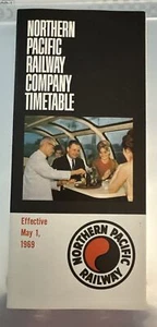 May 1969 Northern Pacific Railway Timetable Streamliner Train Vista Dome - Picture 1 of 2