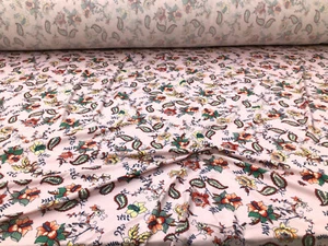 Printed Rayon Spandex 4 way Stretch Apparel Fabric Pink Orange Red Floral G301 - Picture 1 of 1