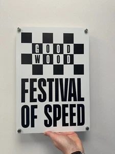 Letrero Goodwood Festival Of Speed Racing Mancave Garage blanco y negro - Imagen 1 de 7