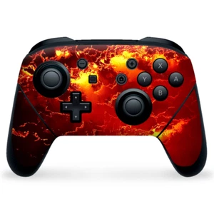 Nintendo Switch Pro Controller Skin Decal Vinyl Wrap - Fire Lava liquid flowing - Picture 1 of 2