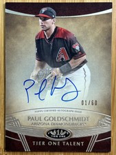 PAUL GOLDSCHMIDT AUTO 2019 Topps Tier One Talent Autographs #TTA-PGO #'d 1 /60