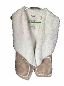 American Rag Cie Camel Brown Faux Suede,Faux Fur Lined Vest Size S - Picture 1 of 9