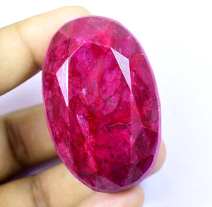 Piedra preciosa suelta natural enorme rojo sangre de 415,00 quilates con certificación ovalada - Imagen 1 de 5