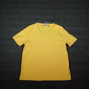 Jones Sports Top Women Medium Yellow Base Layer Capsule Prep V Neck Casual - Picture 1 of 12
