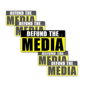 Defund the Media Decal - Pro Trump Sticker 5 inch - 5 Pack  - Picture 1 of 3