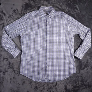 Peter Millar Shirt Men's Extra Large XL Long Sleeve Purple Button Up Plaid Golf - Picture 1 of 6