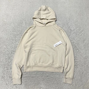 Perfect White Tee Sweatshirt Womens Medium Tan Heart Fleece Hoodie Casual - Picture 1 of 12