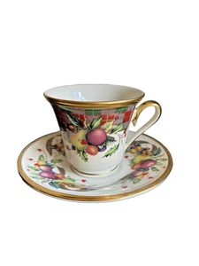 Juego de tazas y platillos de té con patas Lenox Holiday Tartan Dimension Collection - Imagen 1 de 7