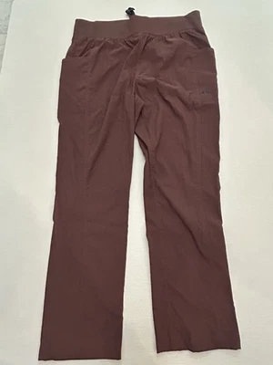 Calça profissional Eddie Bauer First Ascent guia feminina tamanho 14 caminhada ao ar livre Borgonha - Imagem 1 de 4