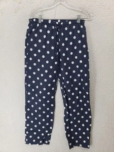 GapBody Women Pants Extra Small Navy Polka Dot Cotton Blend Drawstring Pajama - Picture 1 of 19