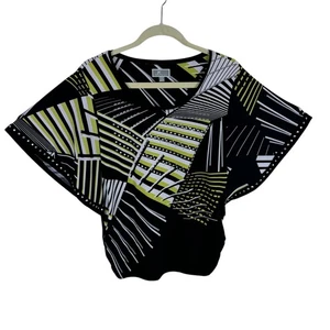 JM Collection Schwarz Grün Nieten Kurz Kimono Ärmel Jersey Strick Bluse Gr. S - Bild 1 von 6