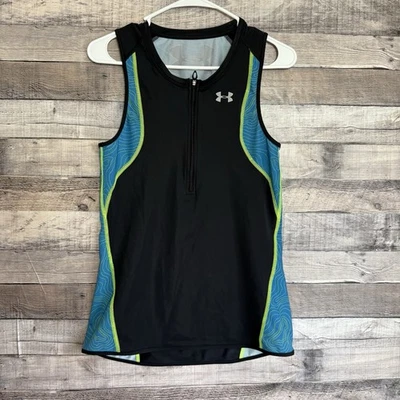 Camiseta deportiva de ciclismo Under Armour cuarto cremallera maratón bolsillos traseros grande Foto 1 de 4