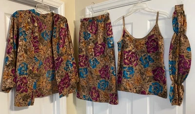 Conjunto Chaqueta Top Falda Abstracta Colorida Howard Wolf Años 80 De Colección 3 Piezas XS/S Artística Foto 1 de 4