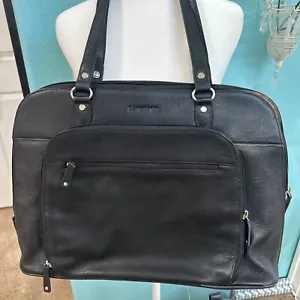 Heritage Travelware by Samsonite Black LeatherSoft BriefCase w/All Compartments - Picture 1 of 13