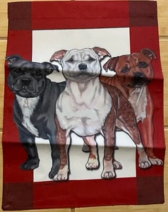 BULL TERRIER Dog Garden Flag 15 x 11 Brand New 3 dogs White Tan Black - Picture 1 of 1