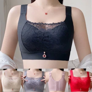 Damen Volldeckender BH Mesh Push Up Blumen Dünn Übergröße Weste Unterwäsche 20541 - Bild 1 von 31