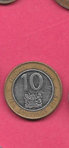 KENYA KM35.2 2010 VF-VERY FINE CIRCULATED BI-METAL 10 SHILLINGS COIN Cover