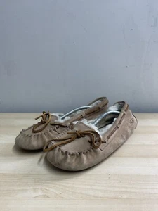 UGG Ansley Suede Sherpa Lined Slippers Mocs 3050 Size 6.5 Tan (S152) - Picture 1 of 8