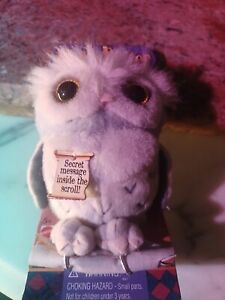 Harry Potter Messaging Owl Miniature White Stuffed Plush Keychain 2001 NOS