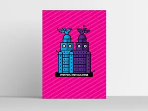 Liverpool Leber Vogel Illustration Pop Art Cartoon Druck Merseyside The Beatles - Bild 1 von 6