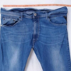Mens Replay M1010 MAX Stretch Slim Skinny Blue Jeans W35 L30 - Picture 1 of 7