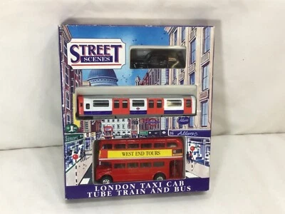 NEW Juniors British Street Scenes London Bud Taxi Train Set Diecast #J8014 Corgi - Image 1 of 2