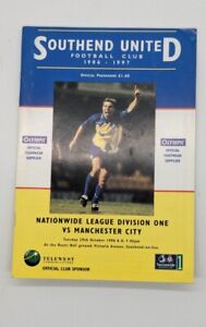 Southend United vs Manchester City 1996 Official Football Programme 96-97 (2-3)