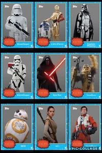 Topps Star Wars Digital Card Trader Blue 9 Card TFA Topps Classic Insert Set - Bild 1 von 1
