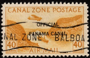 Canal Zone Stamp Scott #CO12 CTO VF-XF Gem - 40 Cents Yellow w Type II Overprint - Picture 1 of 1