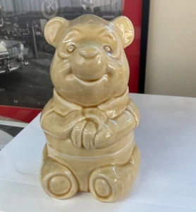 Walt Disney Original 1987 Winnie The Pooh Bear Ceramic Cookie Jar 7"cream yellow - Picture 1 of 13