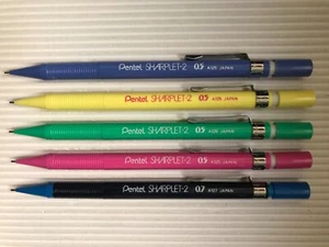 5 VINTAGE PENTEL PENCILS: "SHARPLET-2" 0.5/0.7 mm - MADE IN JAPAN - UNUSED, NOS - Picture 1 of 2