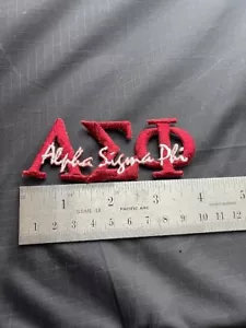 Alpha Sigma Phi 1 3/8" Embroidered Signature Emblem/Heat Seal Backing - Picture 1 of 1