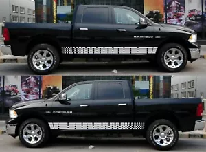 Racing Stripes Door Vinyl Decal Sticker Graphic For 2014-16 Dodge Ram 1500 2500 - Picture 1 of 13