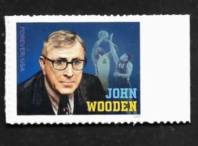 JOHN WOODEN UCLA BASKETBALL COACH WIZARD OF WESTWOOD #5833 MXF US FOREVER STAMP - Image 1 of 2